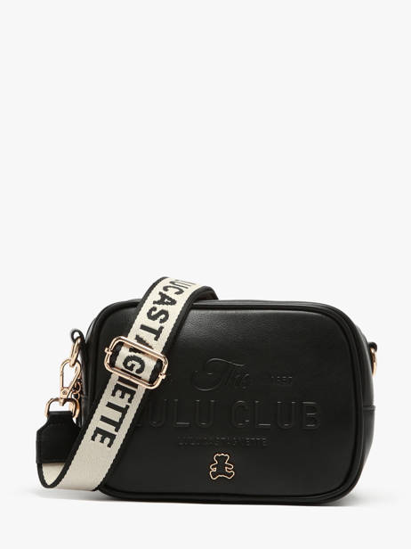 Cross Body Tas Logo Lulu castagnette Zwart logo YZERNAY